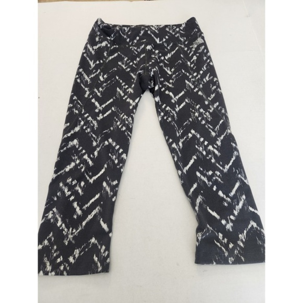 The North Face Womens Black White Chevron Ikat Cropped Athletic Leggings Size S